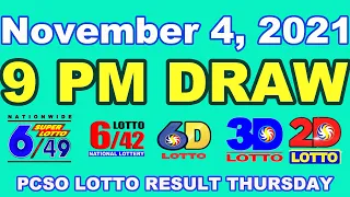 [SUMMARY] PCSO 9:00 PM Lotto Draw – November 4, 2021