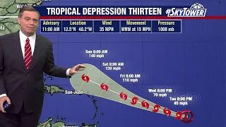 Tropical Depression 13 forms in Atlantic