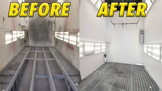 Cleaning The DIRTIEST Paint Booth. (very satisfying)