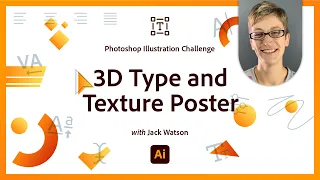 3D Type and Texture Poster | Illustrator Typography Challenge