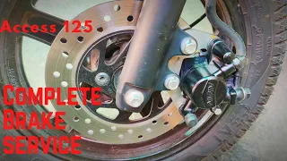 SUZUKI ACCESS 125 BRAKE SERVICE COMPLETE DETAILS access 125 brake disk