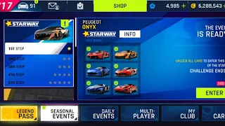 ASPHALT 9 Peugeot Onyx StarWay Event 1st Step | Full Play | TouchDrive ON