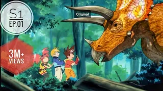 Dinosaur King(hindi) Ep.1| Season 1| Prehistory in the making | Triceratops |