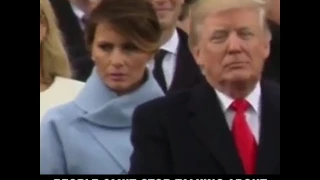 Melania Trump's face at the inauguration