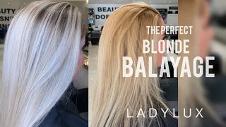 THE PERFECT ASH BLONDE BALAYAGE | FROM BRASSY ORANGE HAIR | REDKEN SHADES EQ TONER | LADYLUX