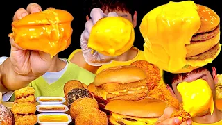 ASMR 🧀봉길이 치즈소스 찍먹방🧀치킨닭다리 치즈볼 핫도그 너겟 햄버거 찍먹방~! Bonggil's video of eating cheese sauce😋 MuKBang~!!