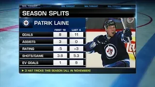 NHL Tonight:  Patrik Laine:  Breaking down Patrik Laine`s red - hot November  Nov 27,  2018
