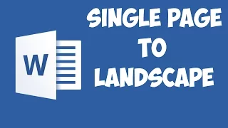 Word 2016 - Rotate a single page to landscape