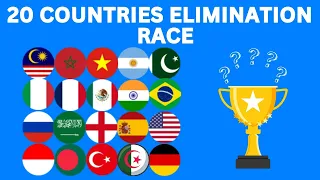 20 Countries 19 Eliminations Marble Race in Algodoo - Who Wins???