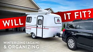 WILL THE PIPES FREEZE? // Trying to Fit a 13 ft. Scamp Trailer in a Garage // Tiny RV Organization!