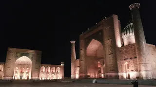 [Feb 2018 Travel to Uzbekistan] Night view of Registan