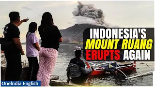 Indonesia Volcano Eruption: Mount Ruang Erupts Again, Airport Closure and Evacuations |Oneindia News