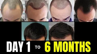 From DAY 1 to 6 MONTHS - Hair Transplant UPDATE (Comparison Video)