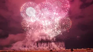 2018長岡花火【左岸】マルゴー「故郷はひとつ」今年も最高！　　The fireworks event most famous in Japan