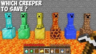 WHO to SAVE DIAMOND CREEPER or EMERALD or GOLD or LAVA GIRL or WATER CREEPER in Minecraft ?