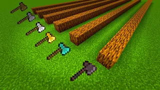 Which axe is faster to mine wood? Anvil logic minecraft?