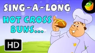 Karaoke: Hot Cross Buns - Songs With Lyrics - Cartoon/Animated Rhymes For Kids