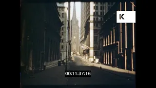 Rare 1940s Colour Footage, New York, Business District, Wall Street, 16mm
