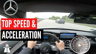 🏁 2021 Mercedes Benz C 220d AMG-Line 194 PS ACCELERATION & TOP SPEED ON GERMAN AUTOBAHN