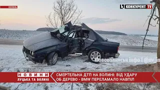 На Волині автомобіль злетів у кювет та врізався у дерево: водій загинув на місці