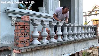 Construction Techniques Install Concrete Railings On The Beautiful And Sturdy Porch Lobby