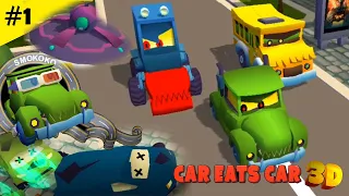 3D-1 УЖЕ! Новая игра! Car Eats Car 3D Битва с пришельцами и спасение Гатора Автобуса и Архивера 2021