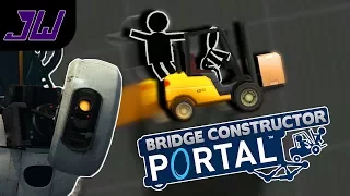 FORKLIFTS JUMPING ACID PITS | Bridge Constructor Portal Gameplay Levels 1-10 | Episode 1