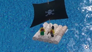 Pirate raft made with wine corks