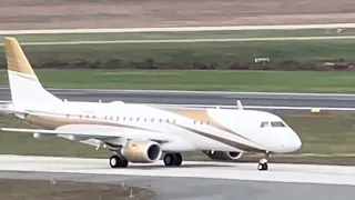Extremely rare! Embraer Lineage 1000 landing, taxi, and takeoff from ACY.