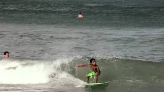 7 year old grom SURFING hurricane Irene