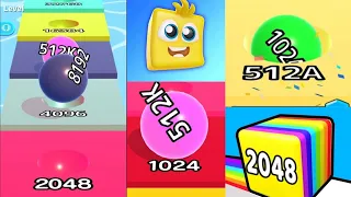 Happy Cubes 2048 vs MAX LEVELS: Ball Run 2048 Merge Number vs Ball Run Infinity gameplay walkthrough