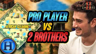 Professional Player (2800) vs 2 Brothers (1500/1200) | AoE2