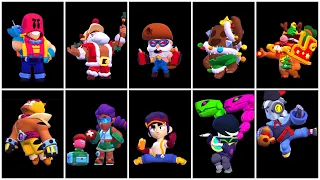 ALL NEW BRAWLERS & SKINS Animations | Brawl Stars #Brawlidays Update