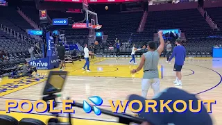 📺 Jordan Poole (+Juan Toscano-Anderson) workout/threes at Warriors pregame before Toronto Raptors