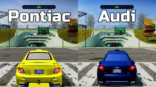 NFS Most Wanted: Pontiac GTO vs Audi A4 3.2 FSI Quattro - Drag Race