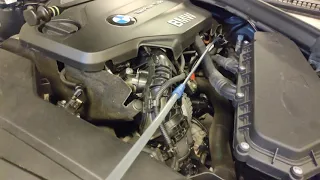 F31 BMW oil change via oil dipstick tube