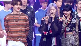 KPOP Idols reacting to BLACKPINK LISA sweetness (inkigayo)