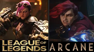 Arcane Characters In Game vs Animation | League of Legends