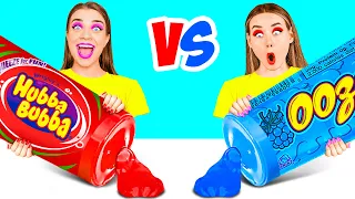 Desafío de Comida Roja vs Comida Azul por BooBoom Challenge