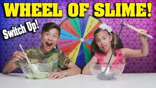 MYSTERY WHEEL OF SLIME CHALLENGE - SWITCH UP!!! Making Slime with Cereal and Popcorn!