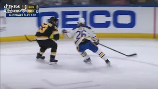 Brad Marchand Puts Huge Hit On Rasmus Dahlin