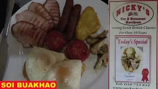 SOI BUAKHAO NICKY'S FULL ENGLISH BREAKFAST REVIEW  2 COURSE MEAL PATTAYA THAILAND