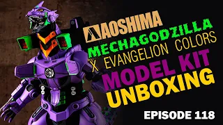 AOSHIMA MECHAGODZILLA + EVANGELION TEST TYPE 01 COLOR VERSION UNBOXING & REVIEW