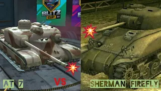 Sherman Firefly vs AT 7 [wot blitz] #shorts