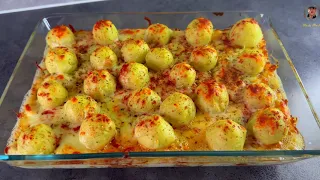 potato balls recipe with chicken breast and Creamy and Cheesy bechamel Sauce