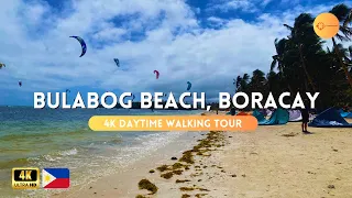 Bulabog Beach Boracay, Philippines 4K Daytime Walking Tour