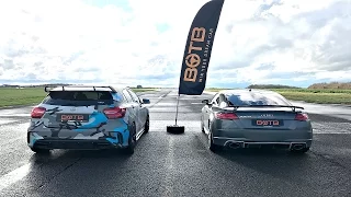 DRAG RACE! Mercedes A45 AMG VS AUDI TT RS!