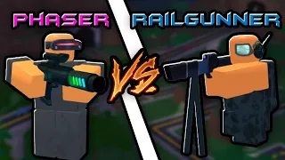 Phaser vs. Railgunner - Roblox Tower Battles