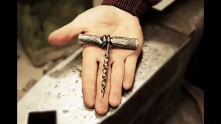 Forging a corkscrew. Blacksmith.