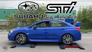 Subaru WRX STI Roller / Slip test: Ripping tarmac AWD system!